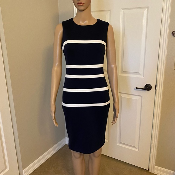NWOT Tommy Hilfiger Navy Fitted Dress - Picture 5 of 12